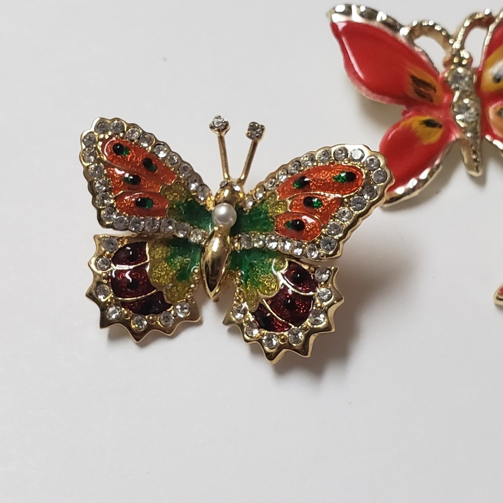 Butterfly Enamel Brooch set, 3 Pins, Wholesale - Picture 5 of 7